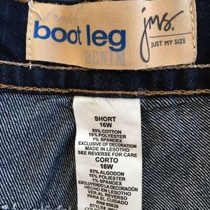 Just My Size Jeans - Just My Size Dark Wash 16 Short Bootleg Jeans Just My Size Jeans - Just My Size Dark Wash 16 Short Bootleg Jeans